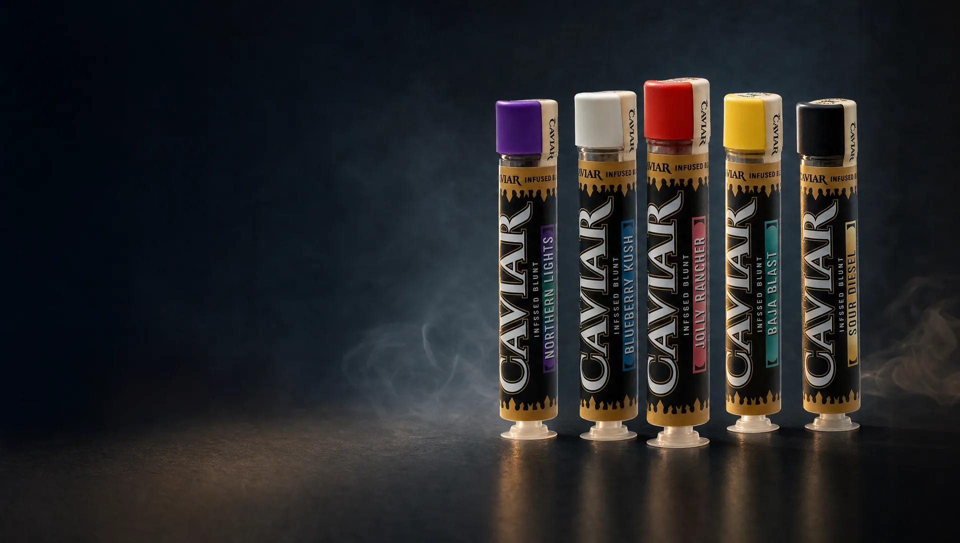 Caviar Infused Blunts — Northern Lights, Jolly Rancher, Baja Blast, Sour Diesel
